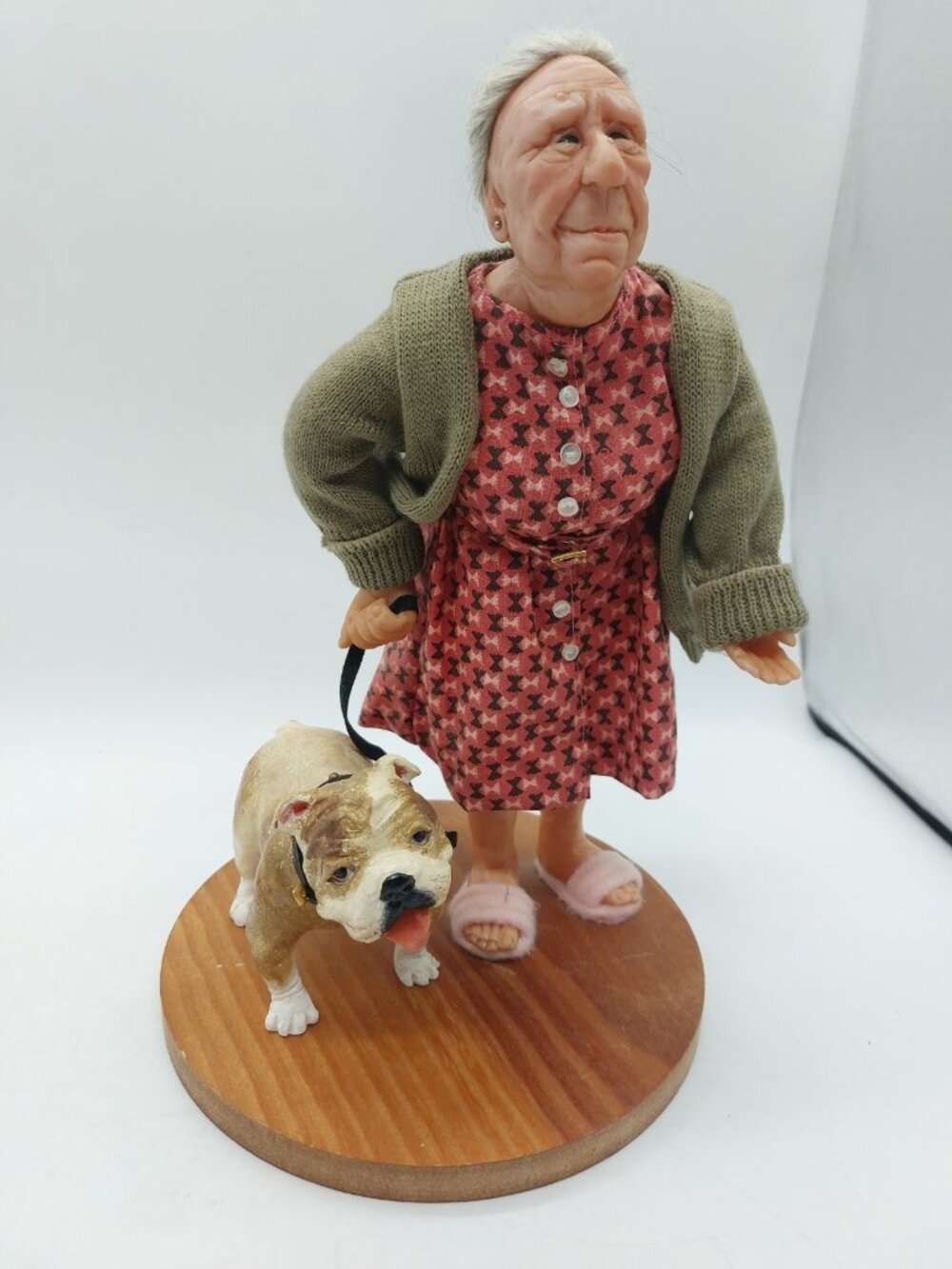 Richard Simmons Nana's Family Old Lady & Bulldog Marge & Max Dolls READ